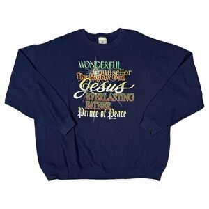 Vintage Christian Jesus Prince of Peace Christmas Pullover Crewneck Sweatshirt